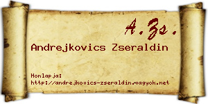Andrejkovics Zseraldin névjegykártya